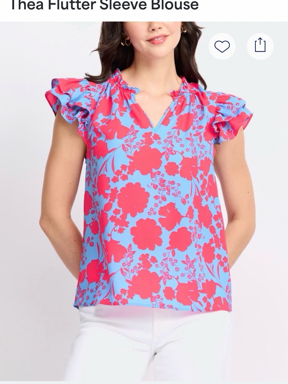 Sugarlips Flutter Sleeve blouse sz XL